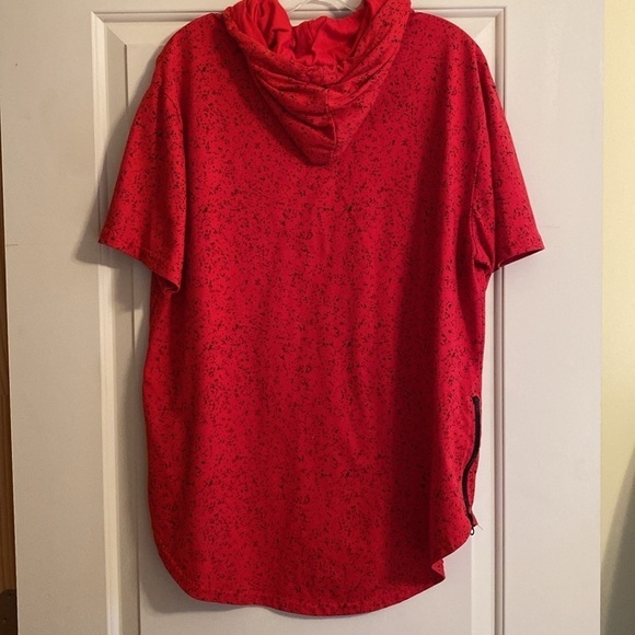 M Society Hoodie S/S Zip Sides Red Black Size XL - Picture 5 of 8